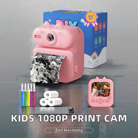 Kamera Instan Gleeglee 1080P untuk Anak-anak, Hadiah Natal Ulang Tahun untuk Anak Perempuan dan Laki-laki Usia 3-10 Tahun, Mainan Plastik Portabel dengan Layar 2.0"