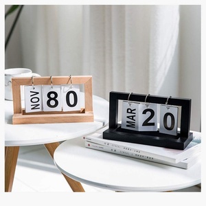 Personalizado negro <span class=keywords><strong>de</strong></span> <span class=keywords><strong>madera</strong></span> llegada perpetuo <span class=keywords><strong>de</strong></span> escritorio calendario bloque - Product Image 5