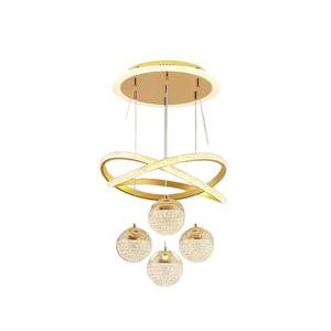 Modern Minimalist LED Chandelier <strong>Light</strong> for <strong>Dining</strong> Living Room Bedroom Staircase-Adjustable Height Gold Finish Aluminum Luxury - Product Image 3