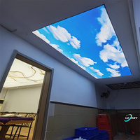 Plafond suspendu en aluminium pour bâtiment, éclairage LED nuage, plafond français, tissu de plafond tendu lumineux