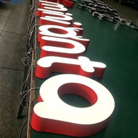 Enseignes lumineuses LED personnalisées en acier inoxydable sans cadre, lettres en relief, éclairage frontal, façade en acrylique pour publicité de devanture de magasin, logo