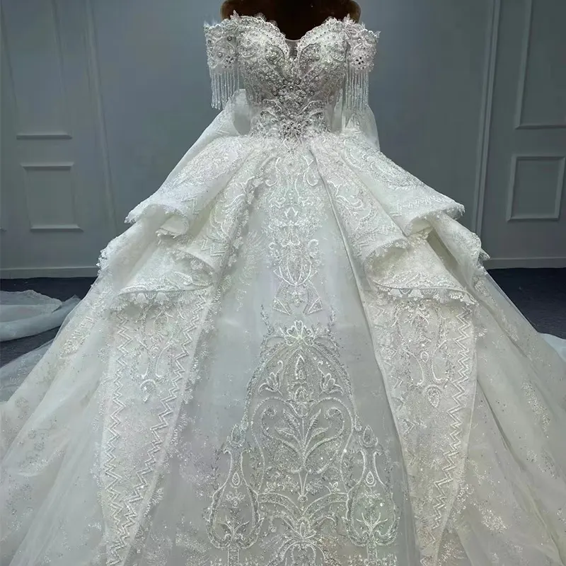 Jancember MN153 Hot Sale Women Wedding Dress Lace Bridal Wedding Dress Elegant Wedding Down