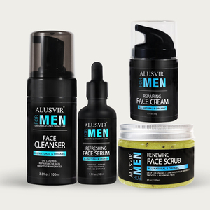 Produit biologique de soins de la peau pour hommes, marque privée, Anti-âge, rides, nettoyant pour le <span class=keywords><strong>visage</strong></span>, sérum, crème, gommage, ensemble de soins de la peau - Product Image 1