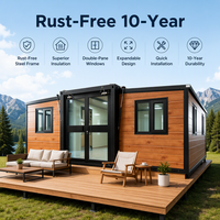 Casa Contenedor Prefabricada Expandible Moderna con Rejillas de Seguridad, 20 pies, 2 Dormitorios, Casa Pequeña de Jardín, ADU, Granny Flat, Villa Portátil