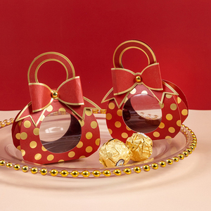 Boîte de papier d'emballage de cadeau d'arc mignon pour la douche de bébé boîte de bonbons de mariage de main de sucette de sucrerie de feuille d'or boîte de <span class=keywords><strong>chocolat</strong></span> - Product Image 1