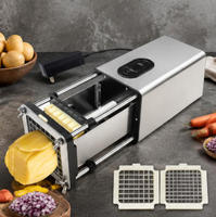 Groothandel Fuown Automatische Groenten Snijmachine Elektrische Aardappel Friet Snijder Twee Vervangbare Roestvrijstalen Messen Zwaar