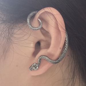 yunnique Snake Shape Titanium Steel <b>Cuff</b> <b>Earrings</b> For Left <b>Ear</b> Animal Zodiac Design Fashion Jewelry - Product Image 1