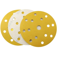 Disques abrasifs en oxyde d'aluminium jaune de 5 pouces, 8 trous, 125 mm, pour le travail du bois, le meulage de métaux et le polissage abrasif