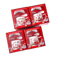 Tasse à eau, cadeau de Noël, tasse en céramique personnalisée avec un dessin animé du Père Noël, tasse à petit-déjeuner, ensemble de cadeaux pratiques