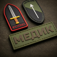 Patch en caoutchouc 3D personnalisé, badge tactique en PVC, auto-agrippant, thermocollant, imperméable, en relief, pour vêtements d'extérieur