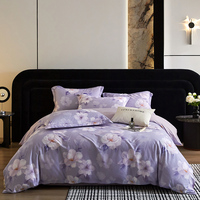 Parure de lit quatre pièces en coton pur 100% respirant de qualité supérieure, 200 fils, style européen et américain, résistante à la décoloration, toutes saisons