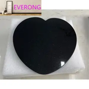 Absolute black granite heart shape memorial plaques