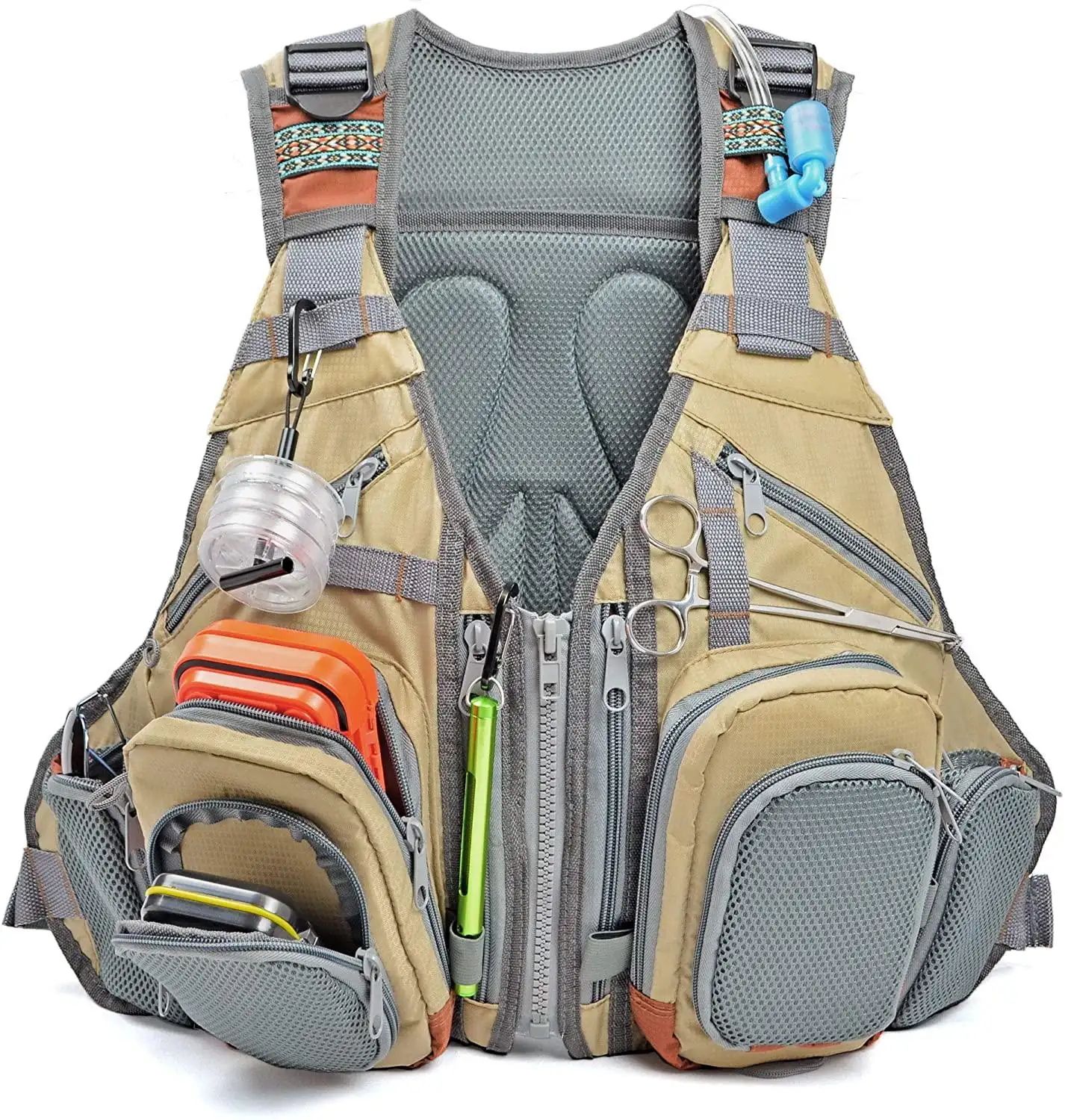 Fly Fishing Vest Backpack Outdoors Large Multiple Pockets Chest Pack Back Pack Fishing