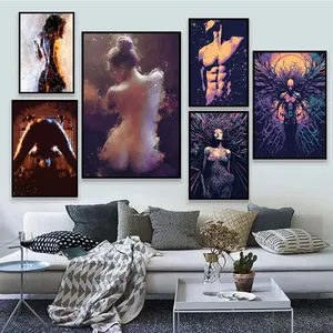 Pintura en Lienzo Personalizada sin Marco de Mujer Desnuda Dorada, Arte Abstracto en Aerosol al Óleo, Decoración Moderna para Pared de Sala de Estar, Dormitorio, Hotel - Product Image 2