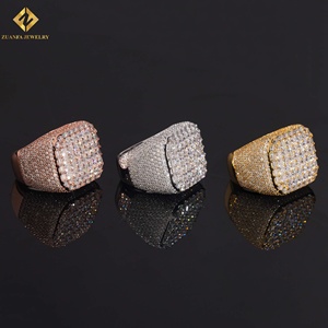 Fine Jewelry Rapper Hip Hop Luxury Fully Iced Out <b>Ring</b> for Men 925 <b>Silver</b> Gold Plated Vvs Baguette Moissanite <b>Ring</b> - Product Image 2