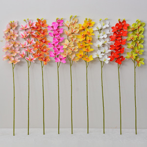 Orchidées Cymbidium Artificielles Flower Delight, 9 Tiges en PVC Souple, Décoration de Mariage et de Maison - Product Image 2