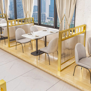 Cloisons basses pour cabines de restaurant, balustrades en verre et en fer dans les restaurants, clôtures basses pour hot pot, populaires - Product Image 3