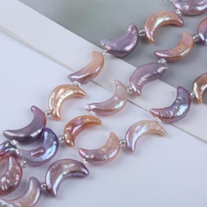 Perlas de Agua Dulce Barrocas en Forma de Luna, Color Rosa Púrpura Natural, 18 cm, de Zhuji, para Hacer Pulseras, Perlas Sueltas Cortas - Product Image 3