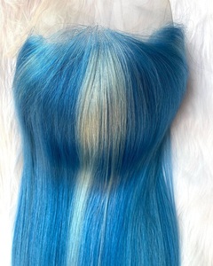 Parrucca Frontale in Pizzo Ombre <span class=keywords><strong>Blu</strong></span> e Giallo con Capelli Umani, 13*4, Onde Profonde, Senza Colla, per Vendita all'Ingrosso - Product Image 4