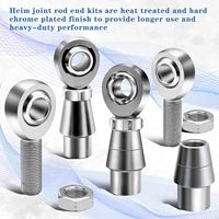 Sepasang Ujung Batang Heim Joint 1/2" Kanan & Kiri, Diameter Luar 1.312", dengan Bung & Mur Pengunci, Baja Chromoly 4130, Berulir Penuh, Tahan Lama