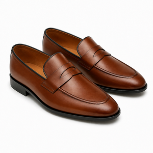 Mocassins américains pour hommes en cuir véritable de qualité supérieure, à enfiler, avec semelle confortable, pour les événements formels professionnels et l'usage quotidien - Product Image 1
