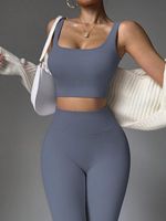 FH Zweiteiliger Großhandels-Sportbekleidungsset Ropa Deportiva Fitness-Sport-Workout-Yoga-Kleidung Nahtloser Damen-Aktivanzug