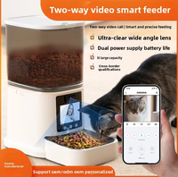 150 °   Dispensador Inteligente de Comida para Gatos con Cámara PTZ Gran Angular, Visión Nocturna de Doble Banda 2.4G/5G, Videollamada Bidireccional, Alimentador Automático para Mascotas de 5L