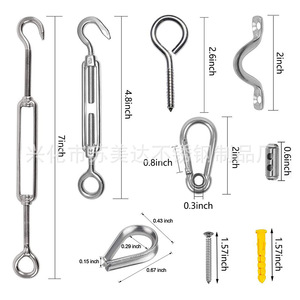 Stainless Steel <b>Cable</b> Rope Kit 100ft 4.0mm With Hooks Turnbuckles Carabiners And Anchors <b>For</b> <b>Outdoor</b> Use - Product Image 4