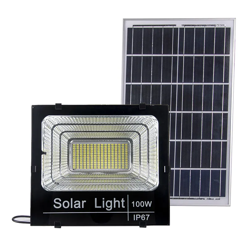 Luz led solar de aluminio para exteriores, foco de luz resistente al agua IP65 de 200w, con control remoto, para comida y campamento, de buena calidad, IP67