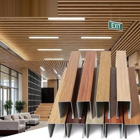 Système de panneaux de faux plafond en aluminium extrudé de haute qualité avec finition bois, design tendance