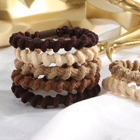 Élastiques à cheveux en spirale recouverts de tissu avec logo personnalisé, sans pli, en forme de cordon téléphonique, très élastiques, pour queue de cheval, pour filles, vente en gros