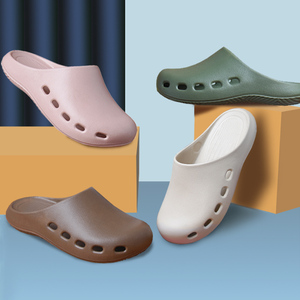 Sabots médicaux unisexes EVA, plateforme plate, chaussures de soins infirmiers, sangle arrière, femmes, hommes, infirmières, médecins, blanc, antidérapant - Product Image 2