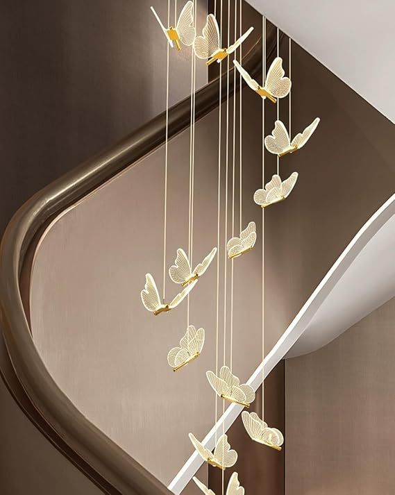 Indoor Hotel Livingroom Chandelier Light Luxury Led Modern Butterfly Style Stair Chandelier Pendant Lighting · image 6