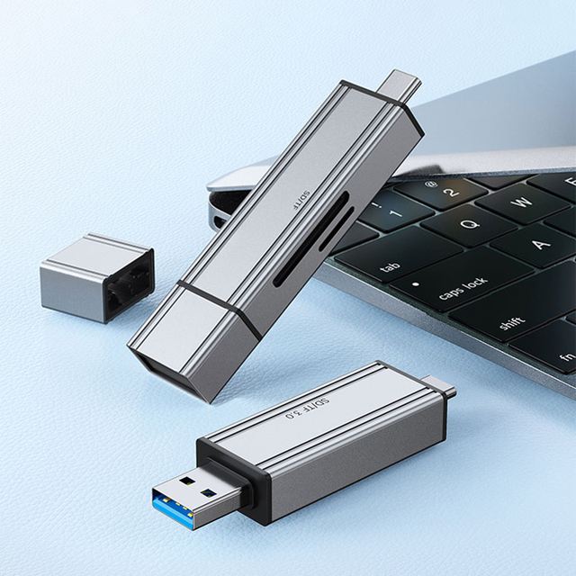 Xput 2 in 1 Card Reader USB3.0 SD3.0 TF3.0 High Speed Micro Memory Card Writer Adapter Flash Drive for Laptop