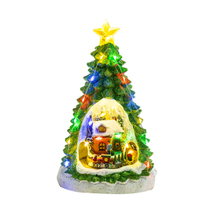 <b>Christmas</b> <b>Decorations</b> Glow Rotating Train Music Box Resin <b>Christmas</b> Tree Igloo Desktop Ornaments <b>Christmas</b> Gifts. - Product Image 6