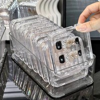 Boîte d'emballage transparente en acrylique pour faux ongles, avec couvercle rabattable, étui de rangement pour pointes d'ongles, boîte de présentation pour salon et usage domestique