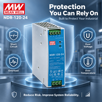 Alimentation électrique sur rail DIN MEANWELL NDR-120-24 24VDC 5A AC DC, boîtier métallique pour équipement d'automatisation semi-conductrice