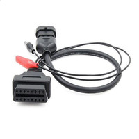 Conector de Cable Hembra OBD2 de 16 Pines con 3 Pines y 2 Clips para Adaptador de Diagnóstico de Automóviles Fiat