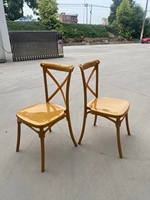 Chaises de salle à manger en résine dorée à dossier croisé pour événements, banquets et mariages – Prix de gros usine
