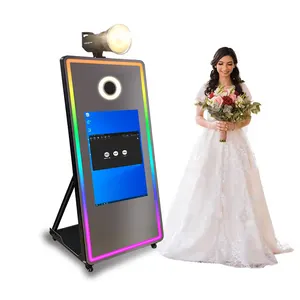 Offre Spéciale Photomaton à miroir Machine à selfie Foto 40 65 pouces Kiosque photo à écran tactile avec miroir magique avec appareil photo et imprimante