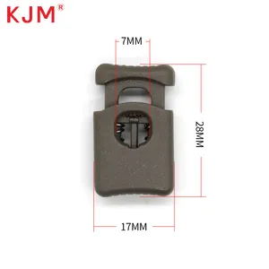 KJM Clothing Garment Pom Abs Plastic Recycled Toggle Stoppers Custom Logo Colorful Black Cord Lock End