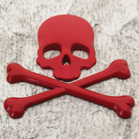 Autocollant 3D en métal pour voiture, emblème crâne, décalcomanie squelette os croisés, décoration de carrosserie en alliage