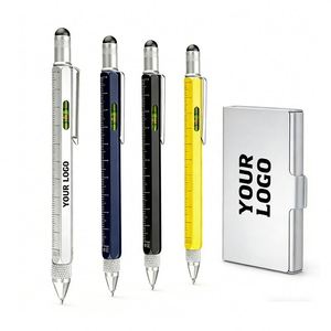 Wholesale Custom Uv Printing Logo Multi Function for Business Promo <b>Gift</b> 6-In-1 Tool Ballpoint <b>Pen</b> Multifunction <b>Pens</b> - Product Image 1