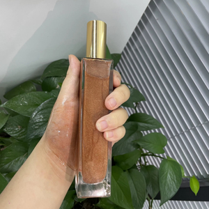 MLM Private Logo 100ML Moisturizing Natural Body Shimmer Oil Spray Travel Size <b>Pink</b> Glow Liquid Highlighter <b>Perfume</b> Flavor - Product Image 3
