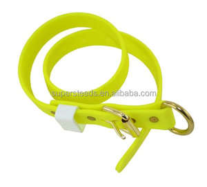 Neu All Seasons Designer Hunde halsband Benutzer definierte mehrfarbige langlebige wasserdichte Gummi Gurtband PVC Tiere Halsband mit Hardware Schnalle - Product Image 1