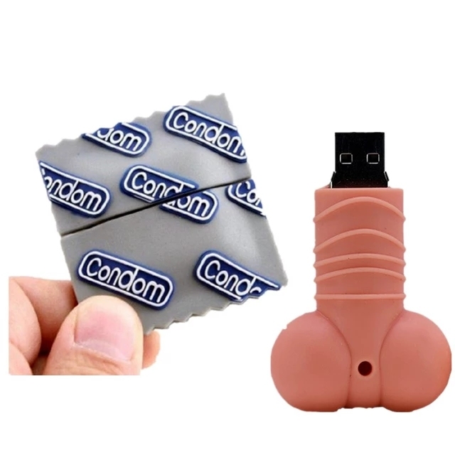 New Wholesale Condoms Penis Usb Stick 32GB Pen Drive Cartoon Usb Flash Drive 2G 8G 16G Pendrive 64G 32G Flash Memory Card U Disk
