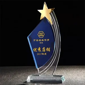 Trofeo de estrella de cristal K9 de alto grado, transparente, personalizado, gran oferta, nuevo diseño