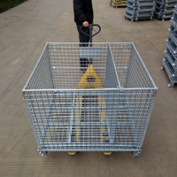 Cages de stockage galvanisées, rayonnages empilables, conteneurs pliables en treillis métallique pour le stockage de matières premières sur le sol d'usine
