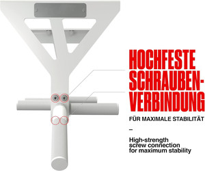 Wellshow sport Klimmzugstange deckenmontaggio, HS-K-D6W, Weiss, Studiozulassung, 6 rutschfeste Griffe, Pull Up <span class=keywords><strong>bungen</strong></span> & mehr - Product Image 3