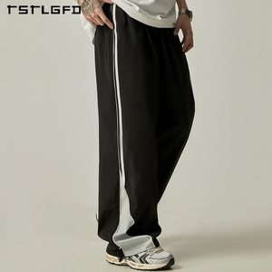 Pantalones de Nailon para <span class=keywords><strong>Hombre</strong></span> al por Mayor, Pantalones Deportivos Personalizados de Poliéster Cortavientos con Rayas Laterales, Pantalones Deportivos de Nailon con Parches para <span class=keywords><strong>Hombre</strong></span> - Product Image 2